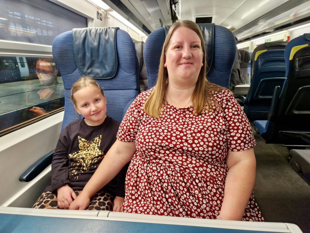 Me and Erin on the Eurostar to Brussels