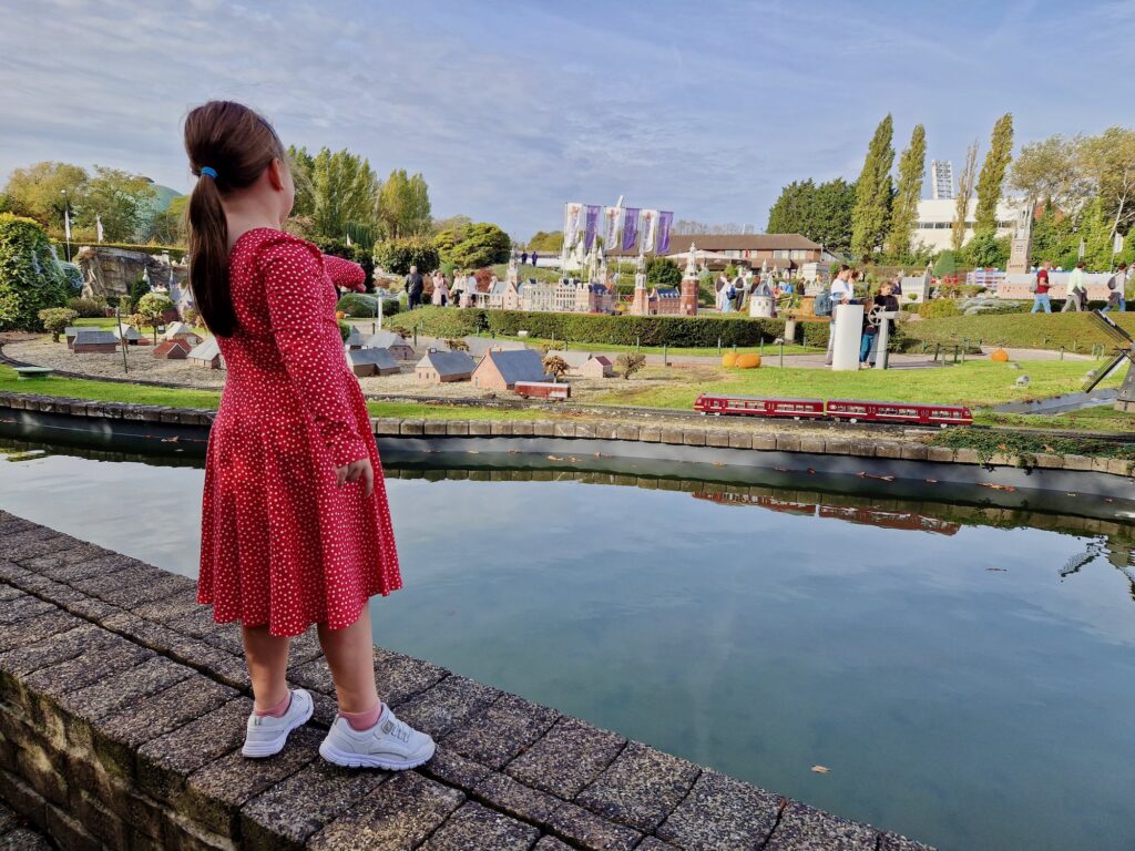 Erin looking out at Mini Europe Brussels