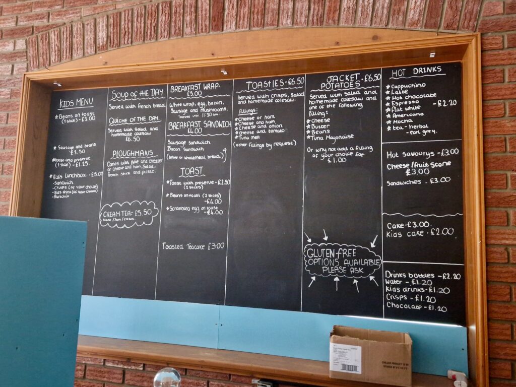 Bure Valley Railway Whistlestop Cafe menu