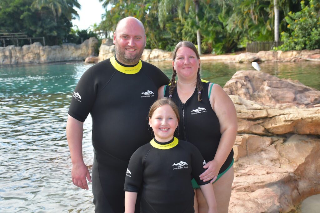 Family photo at Discovery Cove