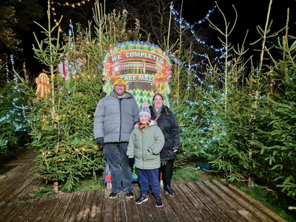 Family photo at Sandringham Christmas Tree Maze