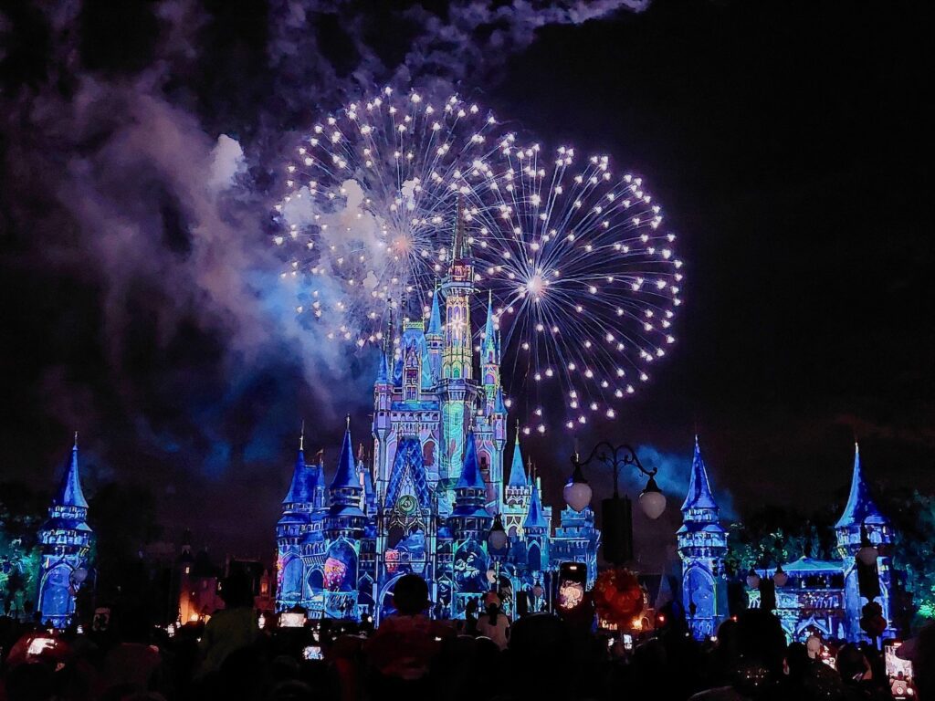 Fireworks over the castle at Magic Kingdom