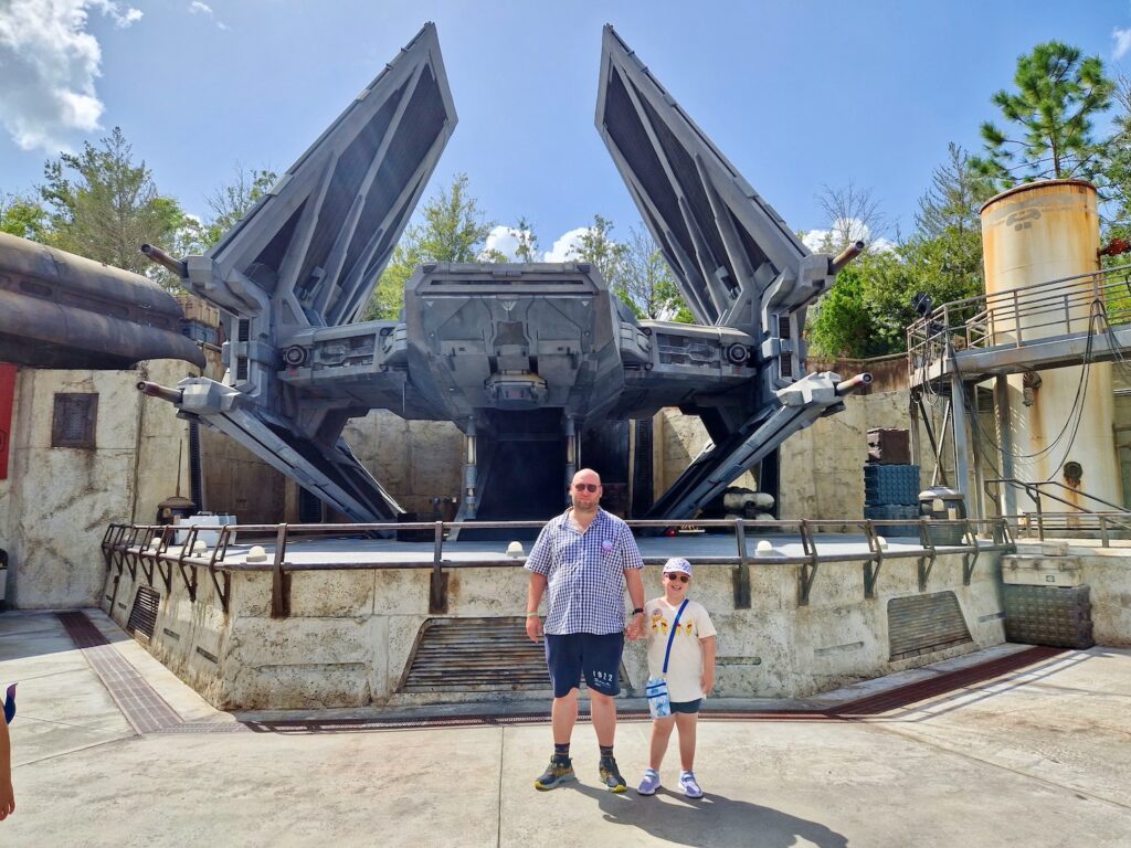 John and Erin in Galaxy's Edge at Hollywood Studios