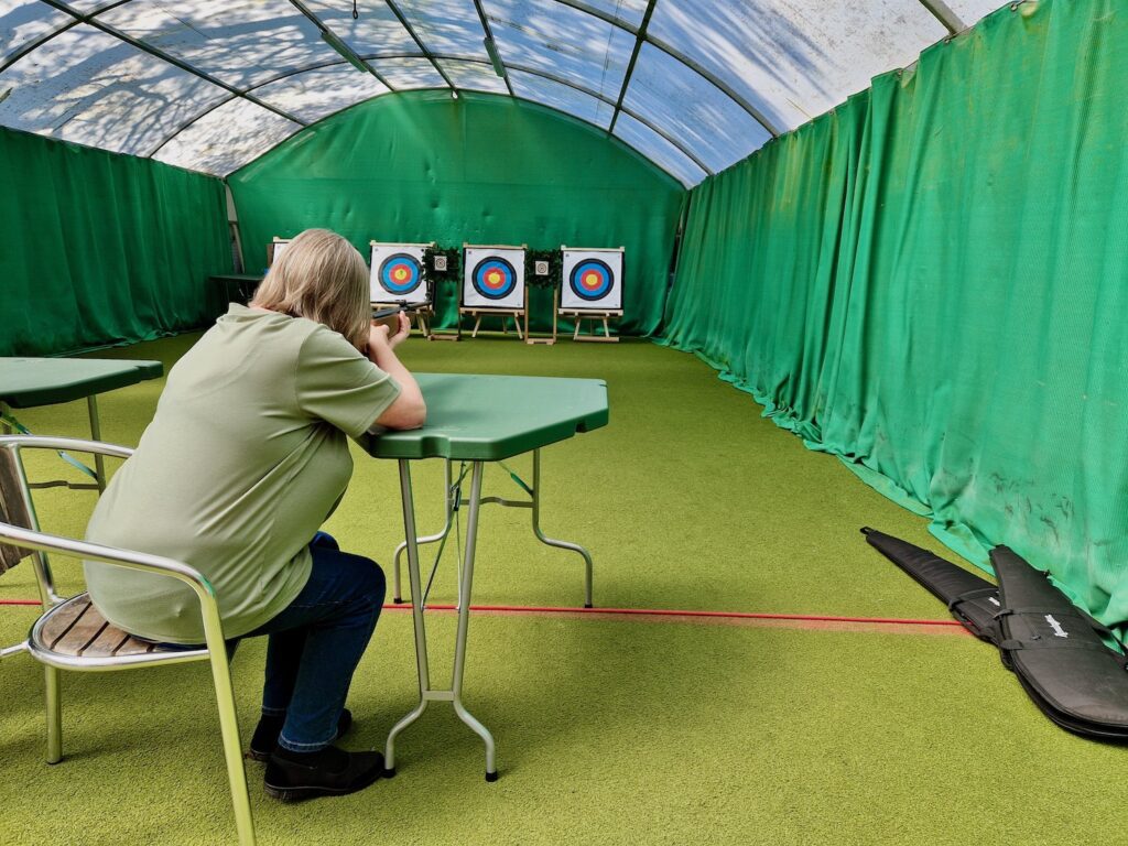 Grandma doing target shooting