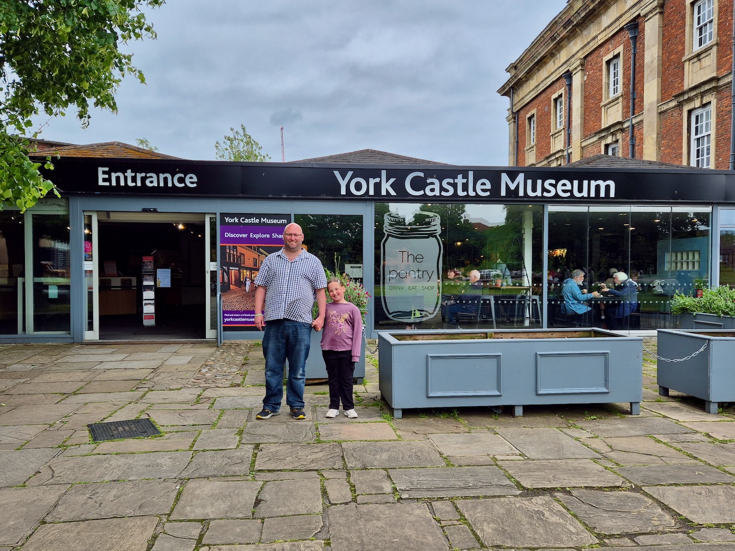 John and Erin at the entrance to the York Castle Museum