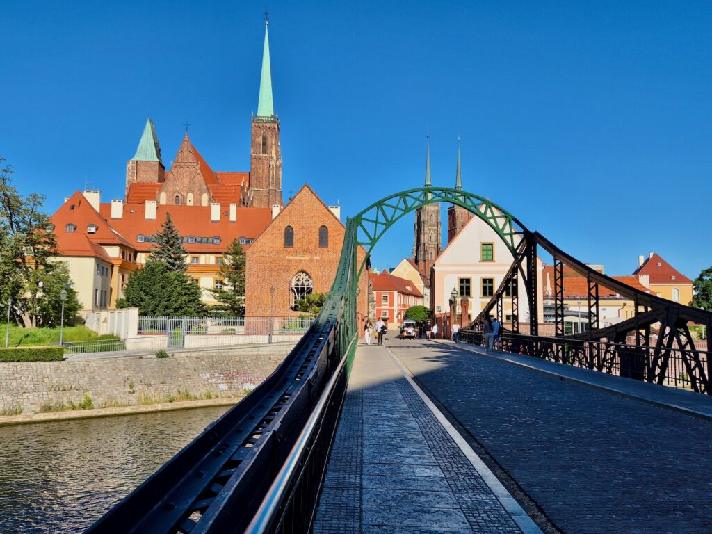 Bridge to Cathedral Island in Wroclaw