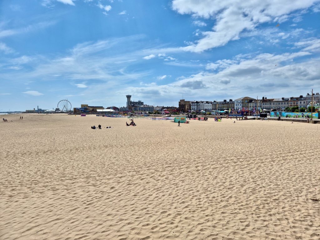 View of Great Yarmouth beach from Britannia Pier