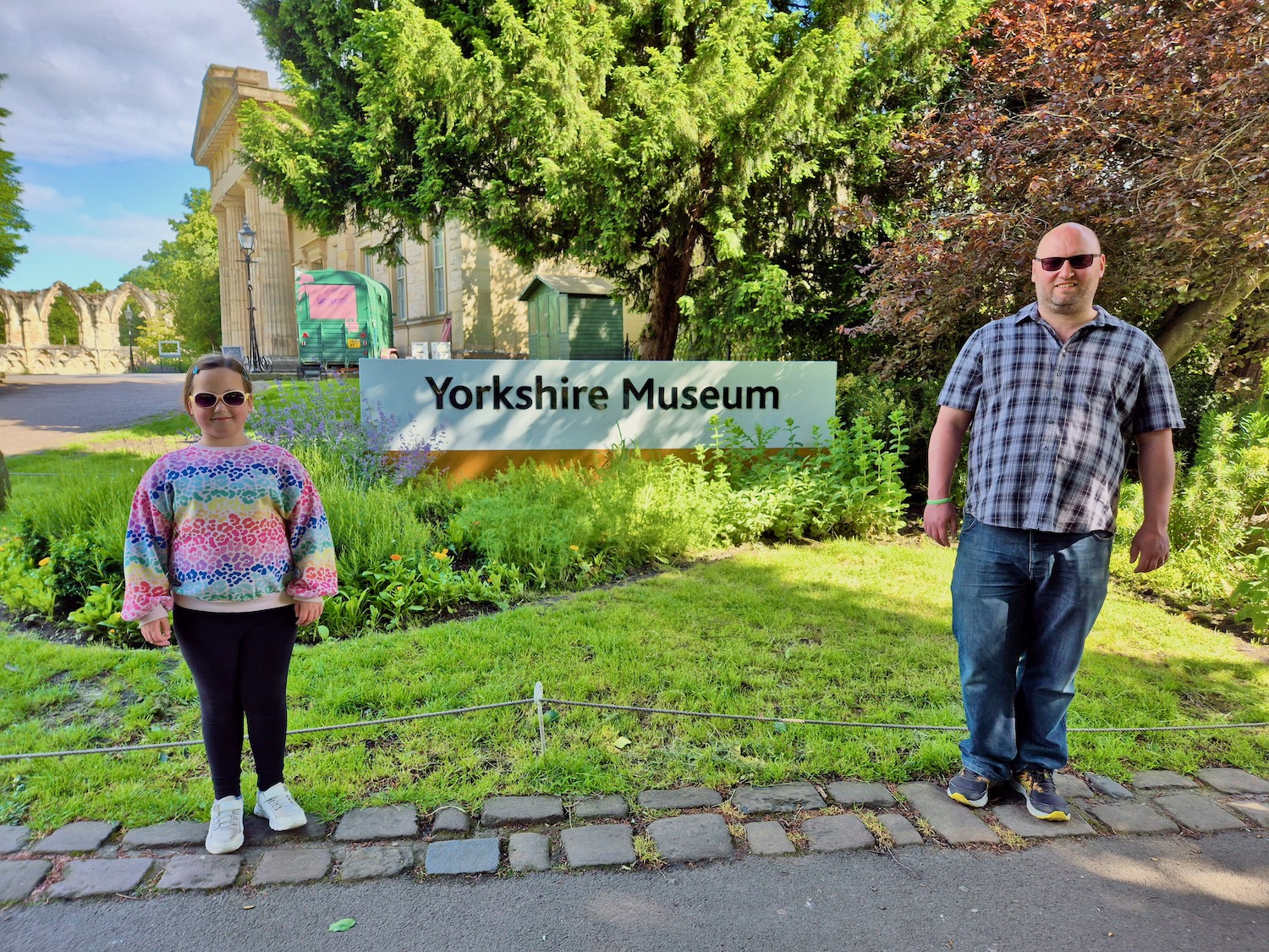 Erin and John next to the Yorkshire Museum sign