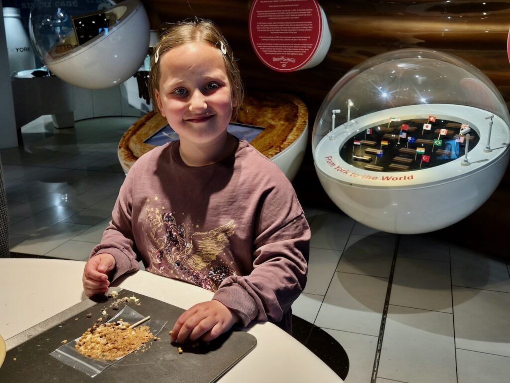 Erin making a lolly at York's Chocolate Story