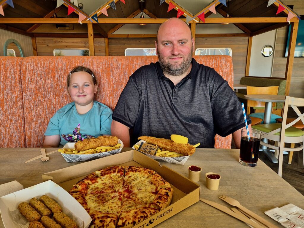 Food at the Galley Fish Bar at Richardson's Hemsby Beach Holiday Park