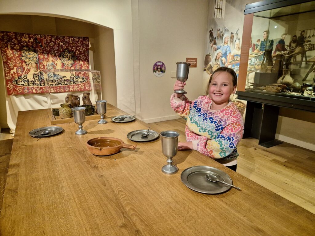 Medieval table setting at Yorkshire Museum