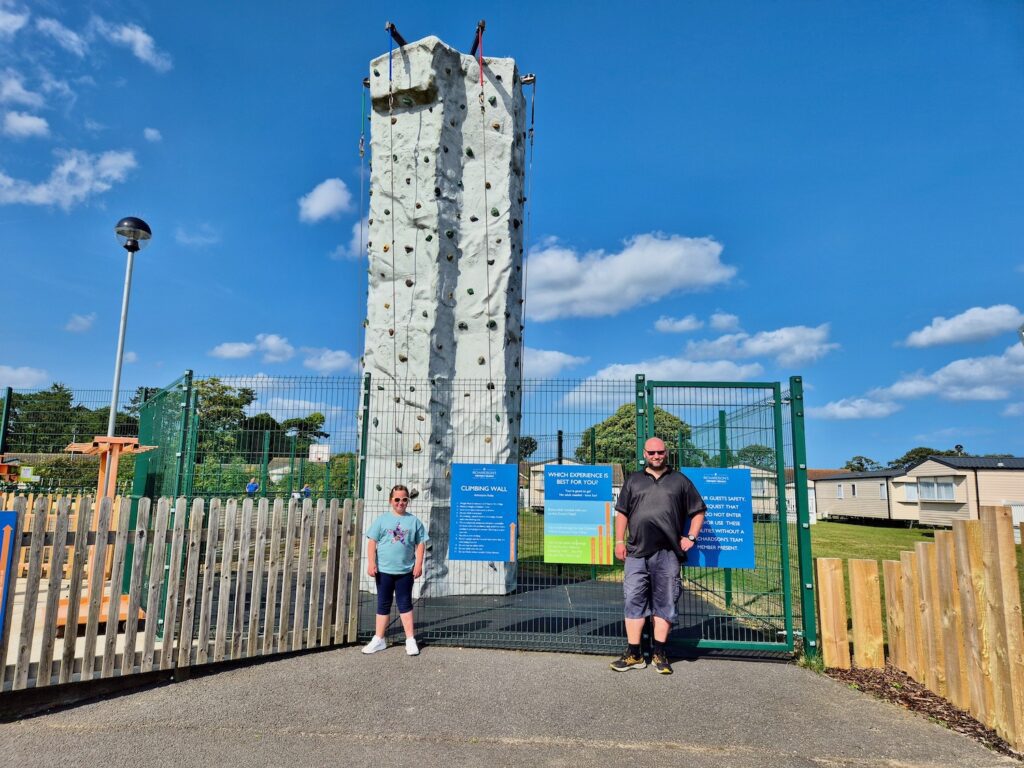 Wall climbing at Richardson's Hemsby Beach Holiday Park