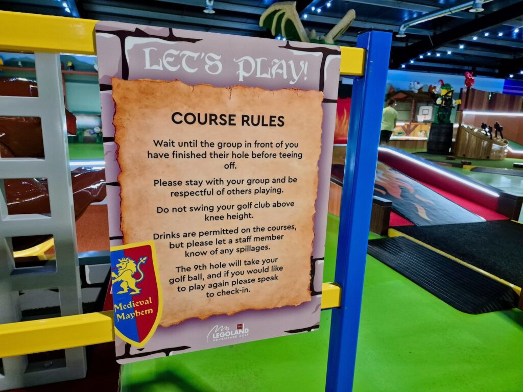 Legoland Windsor adventure golf rules