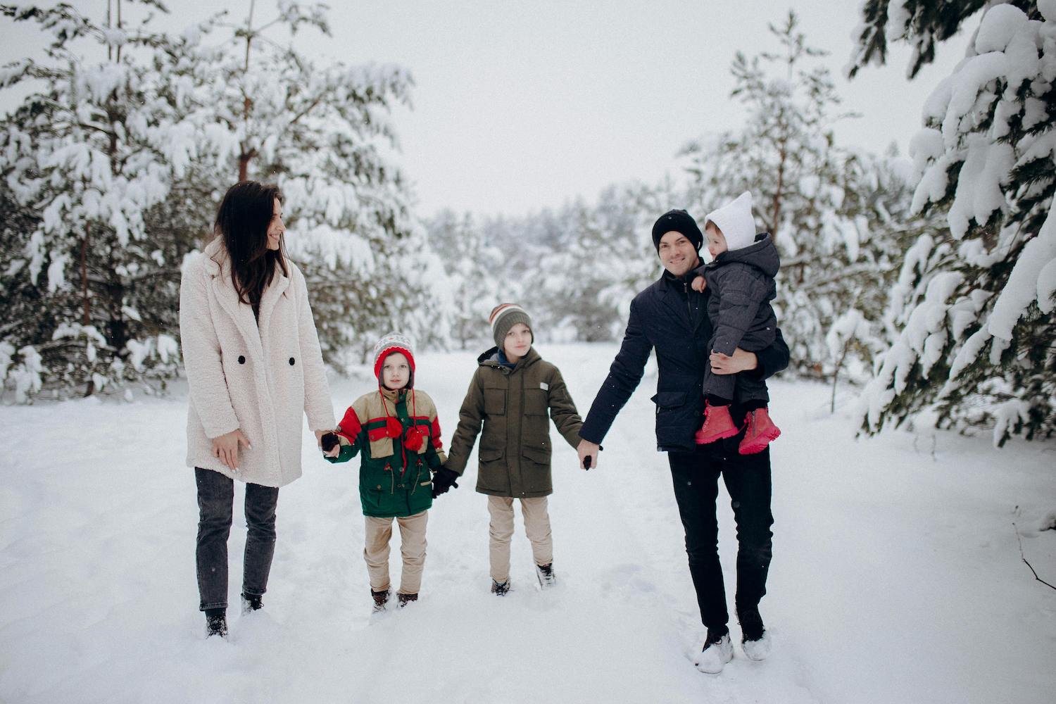 Family Having Fun in the snow