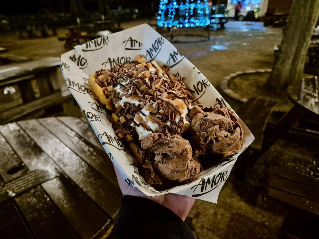 Waffles at the festive farmyard at Blickling