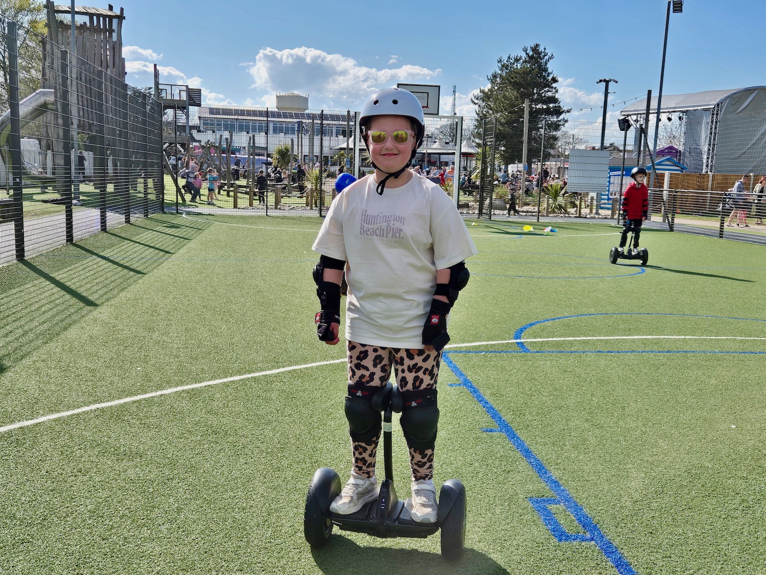 Child riding a Segway confidently during the Junior Segways session at Haven Caister-on-Sea holiday park.