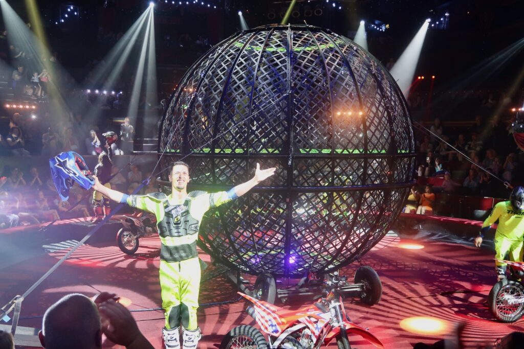 Motorbike stunt team at Great Yarmouth's Hippodrome