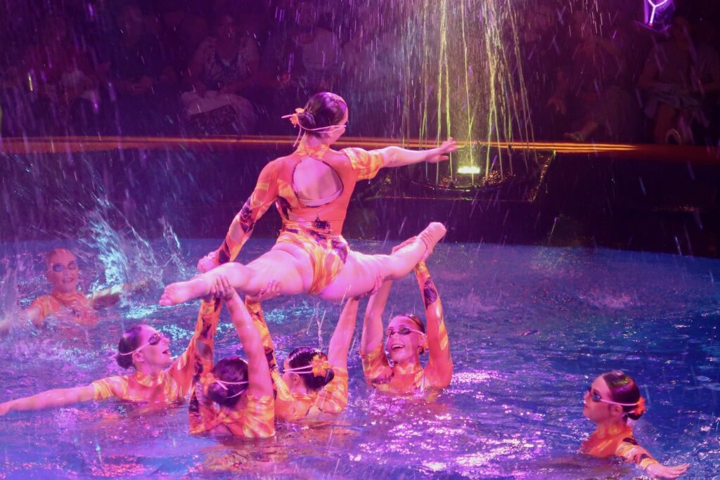 Water Spectacular swimmers at the Hippodrome Circus in Great Yarmouth