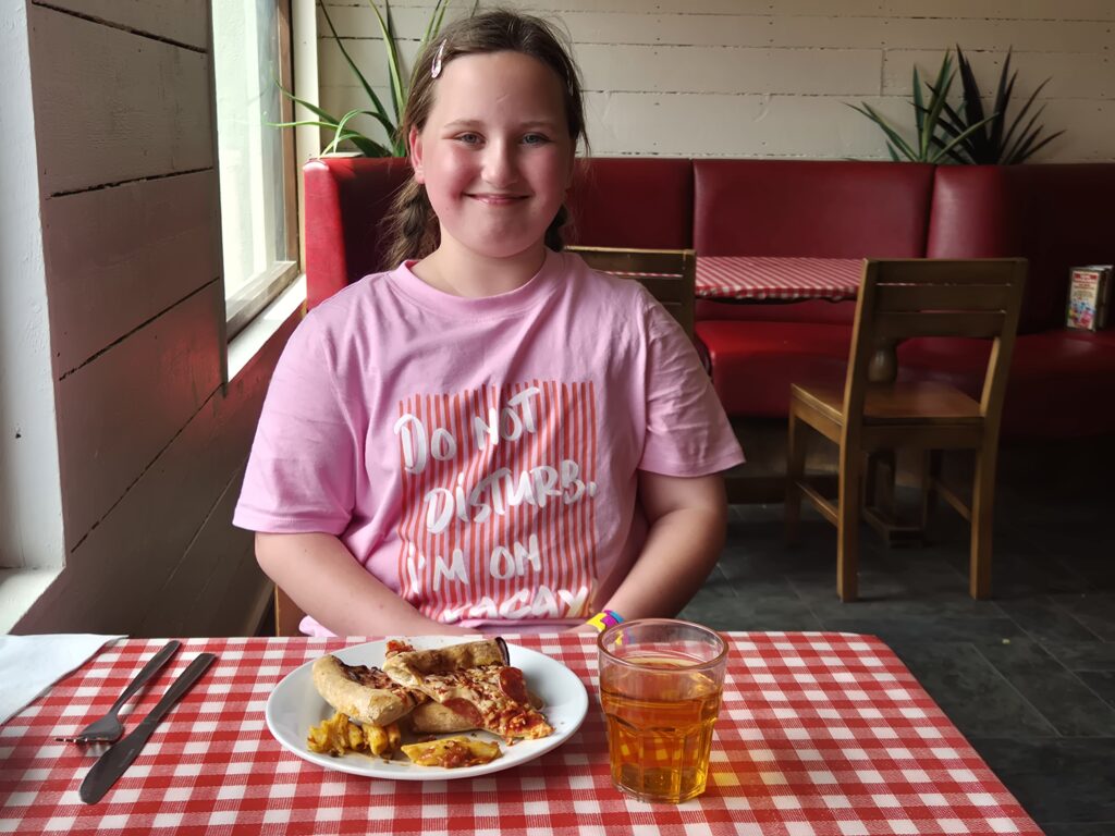Erin at Adventure Point Pizza and Pasta