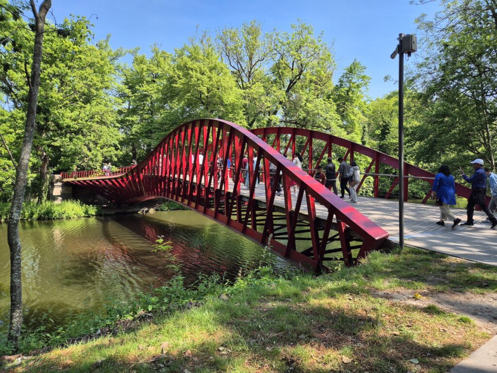 Red bridge in Bruges